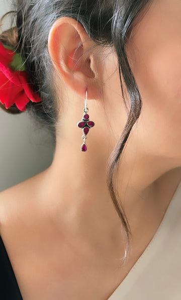 92.5 Silver Ruby Karvi Earrings