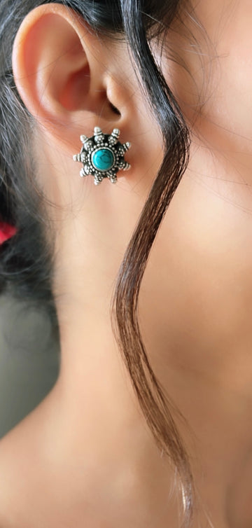 92.5 Silver Turquoise Karvi Earrings