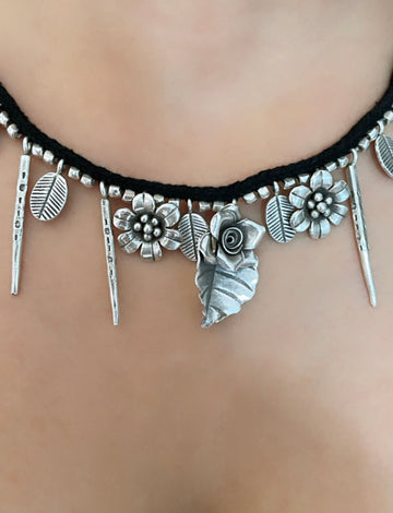 92.5 Silver Rose Garden Necklace