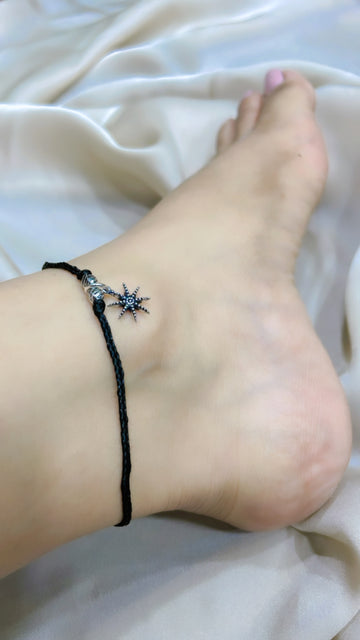 Pure Silver Star Fish Anklet