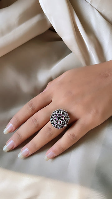 92.5 Silver Ruby Moha Ring