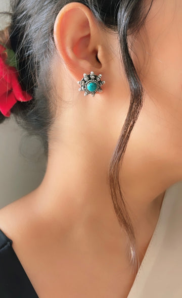 92.5 Silver Turquoise Karvi Earrings