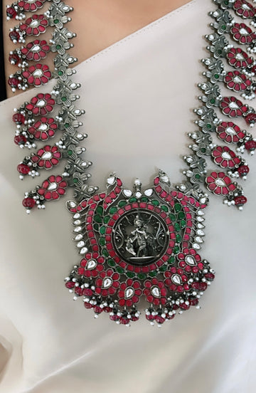 92.5 Silver Kanha Kundan Rani Haar