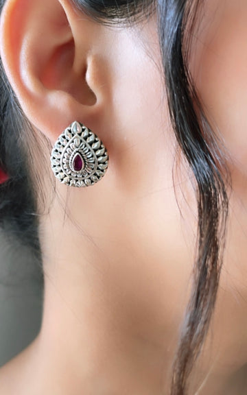 92.5 Silver Ruby Kairi Earrings