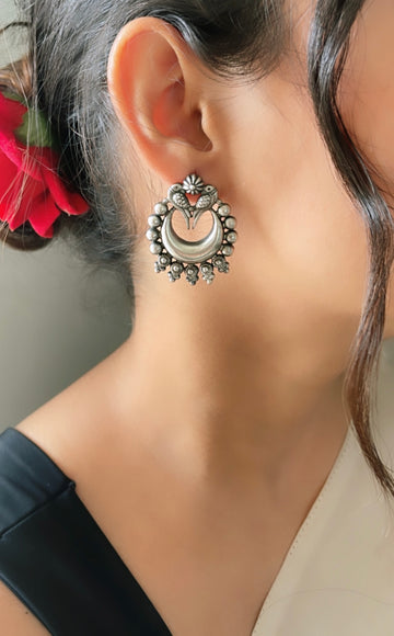 92.5 Silver Love Birds Asmi Earrings