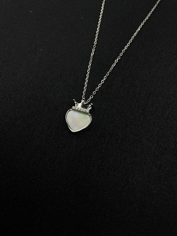 92.5 Silver Minimalistic MOP with a Crown Pendant