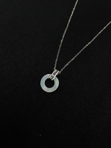 92.5 Silver Minimalistic Love with MOP Pendant