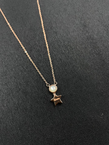 92.5 Silver Minimalistic Star with MOP Pendant