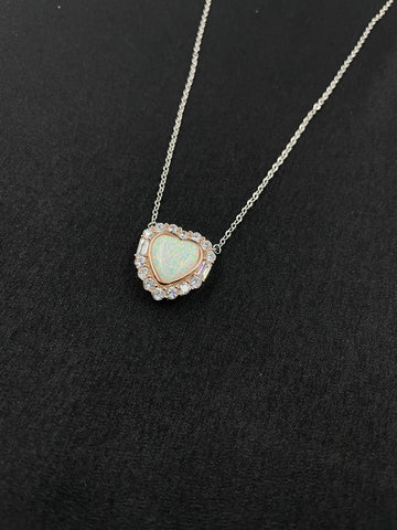 92.5 Silver Abigail Heart Minimalistic Pendant (Rose Gold Plated)