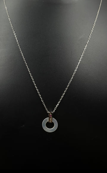 92.5 Silver Minimalistic Love with MOP Pendant