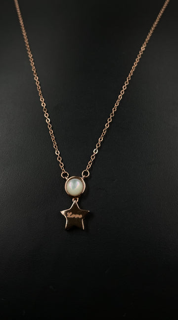 92.5 Silver Minimalistic Star with MOP Pendant