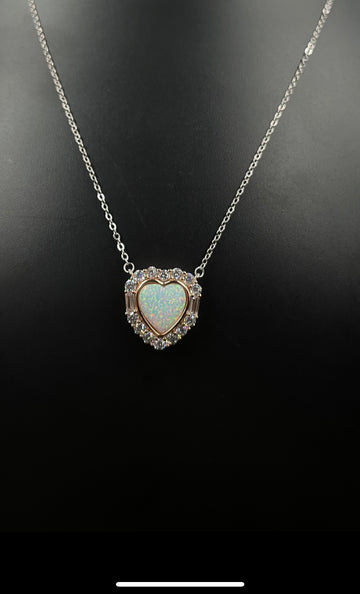 92.5 Silver Abigail Heart Minimalistic Pendant (Rose Gold Plated)