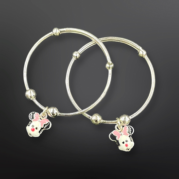 92.5 Silver Minnie Mouse Baby Bangles