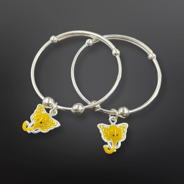 92.5 Silver Baby Elephant Baby Bangles