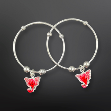 92.5 Silver Baby Elephant Baby Bangles