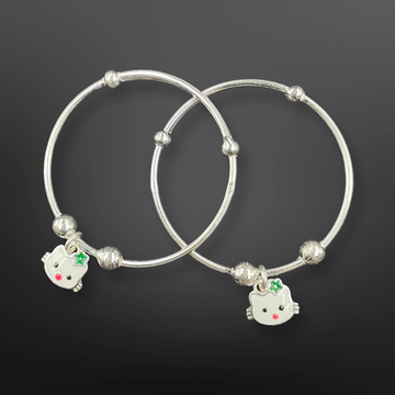 92.5 Silver Kitty Baby Bangles