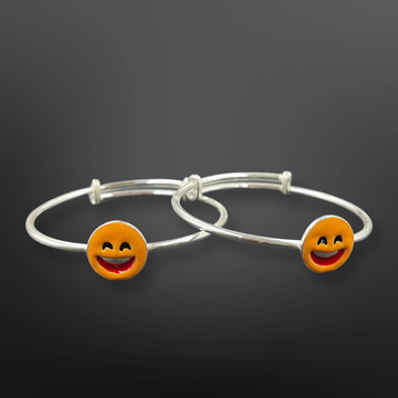 92.5 Silver Smiley Baby Bangles