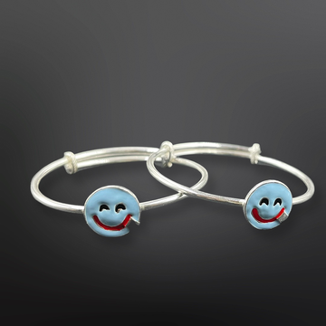 92.5 Silver Smiley Baby Bangles