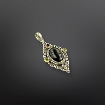 92.5 Silver Black Stone Pendant