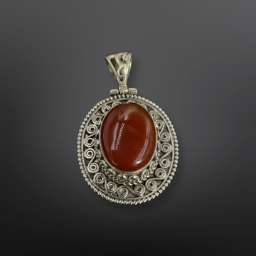 92.5 Silver Red Jasper Stone Pendant