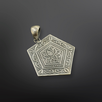 92.5 Silver Pentagon Lotus Pendant