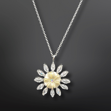 92.5 Silver Minimalistic Flower Pendant with Silver Chain