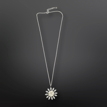 92.5 Silver Minimalistic Flower Pendant with Silver Chain