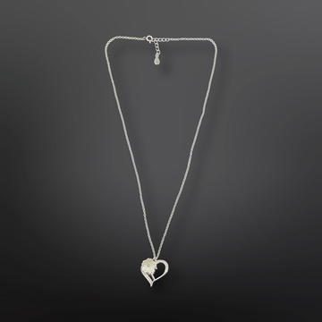 92.5 Silver Minimalistic Heart with Mother of Pearl Pendant with Silver Chain