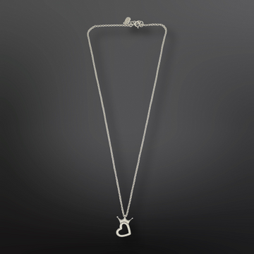 92.5 Silver Minimalistic Heart with a Crown Pendant with Silver Chain