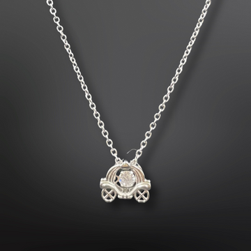 92.5 Silver Minimalistic Car with Scintillating Stone Pendant with Silver Chain