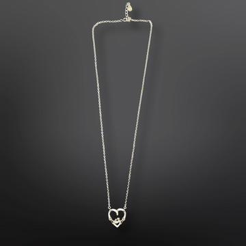 92.5 Silver Minimalistic Mom Loves Baby Pendant with Silver Chain