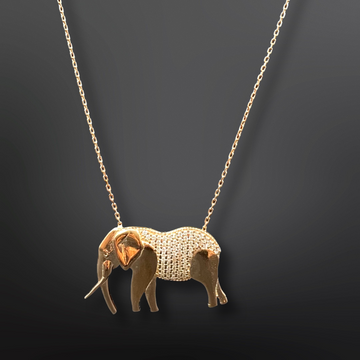 92.5 Silver Minimalistic Elephant with Silver Chain (Rose Gold)