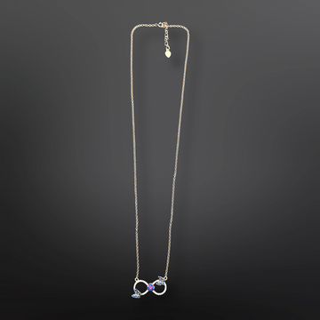 92.5 Silver Minimalistic Infinity Butterfly Pendant with Silver Chain (Rose Gold)