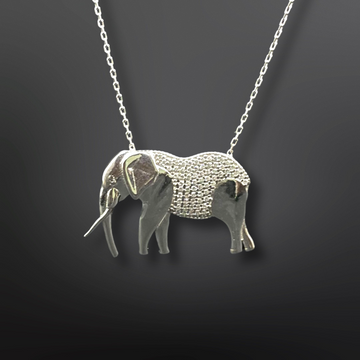 92.5 Silver Minimalistic Elephant Pendant with Silver Chain