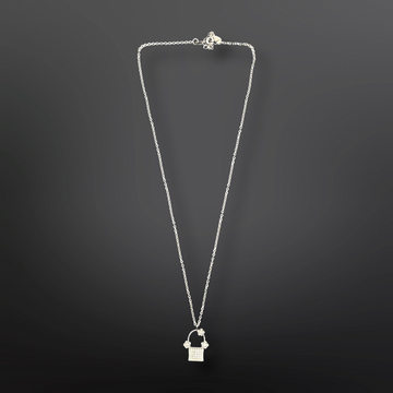 92.5 Silver Minimalistic Flower Basket Pendant with Silver Chain