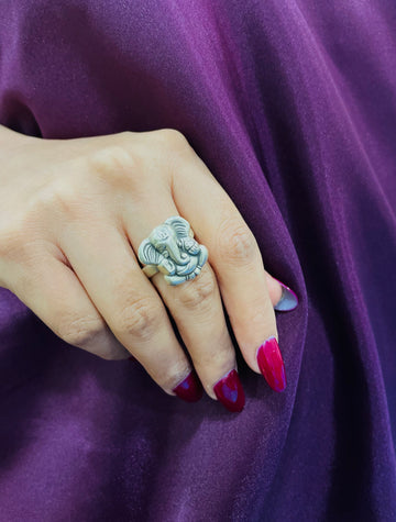 92.5 Silver Moha Ganesha ring